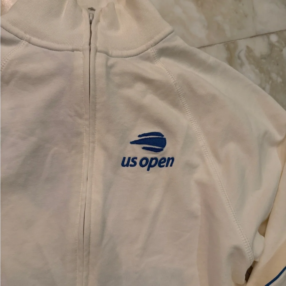US Open Tennis track jacket NWT (cream/light blue) - Picture 2 of 4